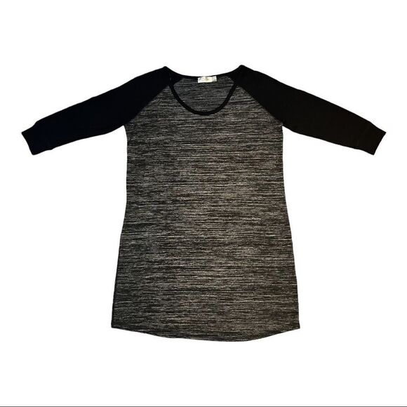 RD STYLE Long Sleeved Sweater Midi Dress Size L in Black and Gray - Picture 3 of 13